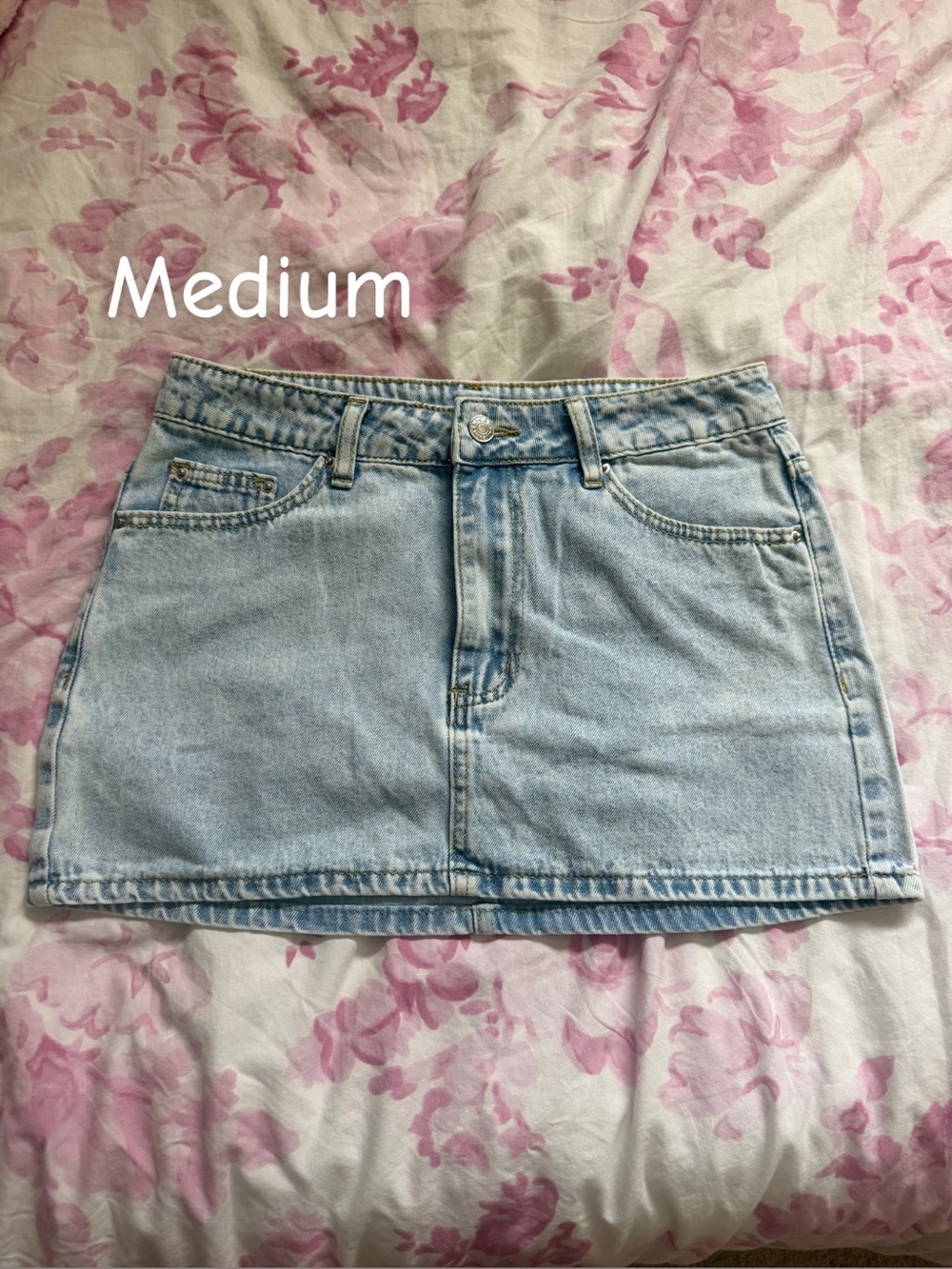 Light Blue Denim Mini Skirt - Casual Everyday